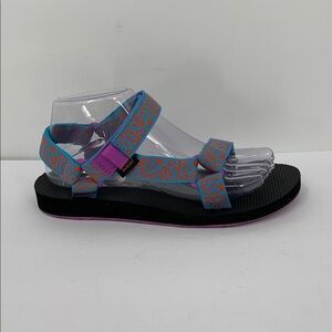 Teva Original Universal flat sandal shoe radio blue webbed strap women new 7